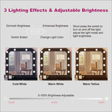 Vanity Table with Lighted Mirror, Modern Makeup Vanity Table with 10 Lights Makeup Desk 4 Drawer Storage Dressing Table for Bedroom (Black) Panana