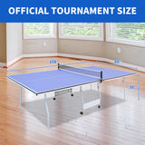SculPong 9FT Table Tennis Table, Foldable Ping Pong Table Set for Indoor Games, Portable Table Tennis Table with Net, 2 Table Tennis Paddles and 3 Balls SculPong