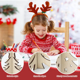COCHIE DIY 3D Christmas Tree Wood Crafts to Paint for Kids Adults, Paintable Unfinished Wooden Slices for Craft, Xmas Trees Cutouts Ornaments for Painting Decorations (24 PCS) COCHIE