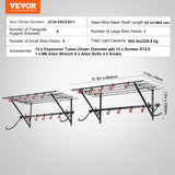 VEVOR Bike Storage Rack, 4 Bike Racks, Wall Mount Bike Storage Hanger with 2 Shelves, Home and Garage Organizer, Customizable for Various Bike Sizes, Adjustable Holder, Holds Up to 500 lbs, 63-inch VEVOR