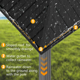 HOTEEL 10x12 Hardtop Gazebo Hot Tub Gazebo with Flame-Retardant Curtain Netting, Heavy Duty Pavilion with Galvanized Steel Double Roof, Aluminum Frame Outdoor Canopy for Patio and Party (Upgraded 3.0) Hoteel