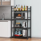 Denkee 4 Tiers Kitchen Bakers Rack, Heavy Duty Free Standing Baker's Rack for Kitchens with Storage, Upgraded Industrial Microwave Stand Rack (22.83 L x 14.96 W x 48.85 H) Denkee