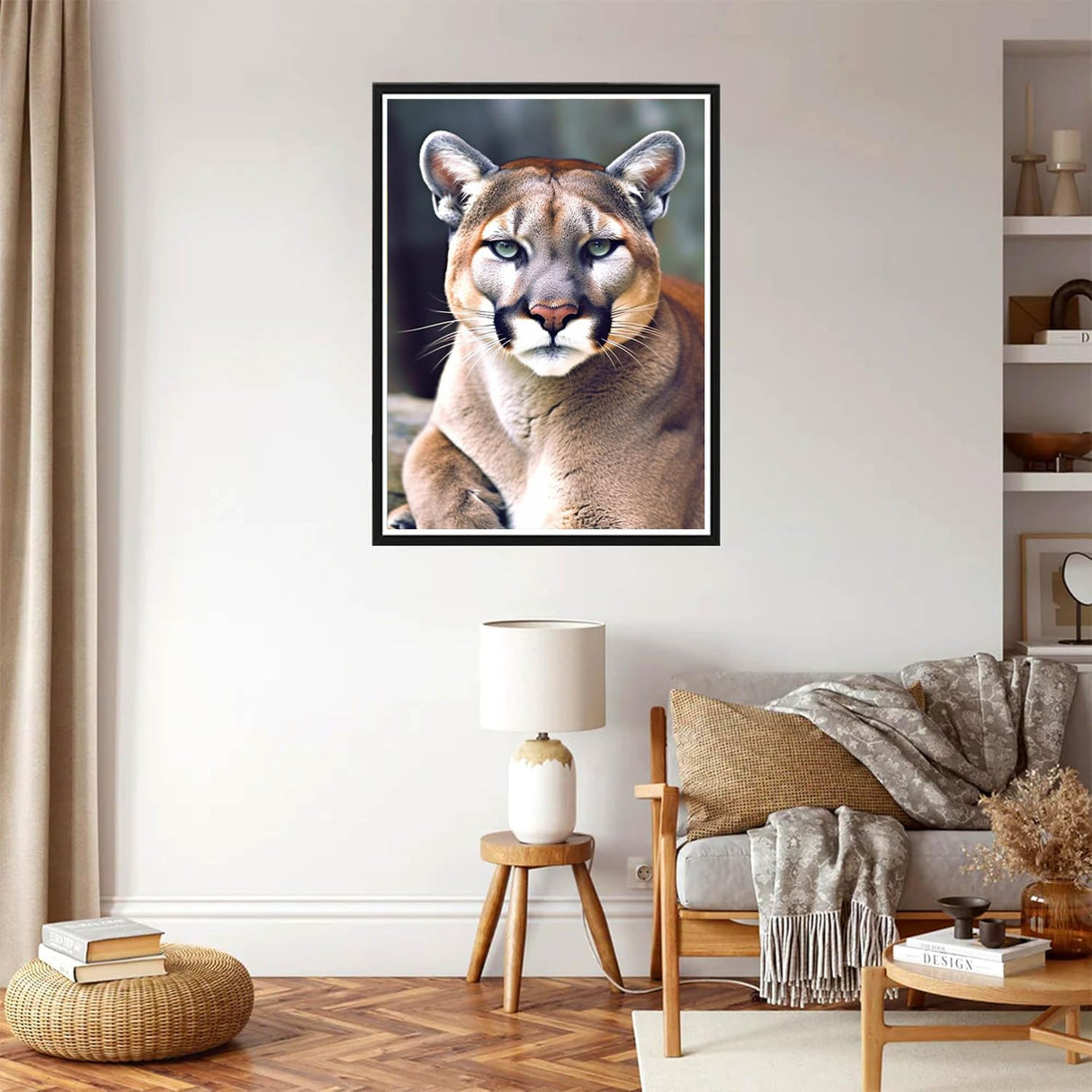 Diamond Art Painting Wildlife Animal Lion Big Cat Kit for Adults Full Round Drill Diamond Art Painting by Number Kits Gem Art Wall Home Decor(11.8 x15.8inch) WoodArtSupply