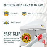 CROWN SHADES 10x10 Pop Up Canopy Tent Instant Commercial 1-Person Setup Patended Centerlock with 400D Silver Coated Fabric, 4 Sidewalls, 4" Wheels, 4 Upgraded Weights, Sto'N Go Bag, White CROWN SHADES