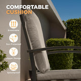 HAPPATIO Aluminum 9 Piece Patio Dining Set - Aluminum Outdoor Dining Set for 8, Patio Dining Table and Chairs Set, Patio Furniture with Table and Chairs (Black) HAPPATIO