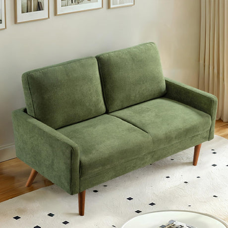 Majnesvon 56" Velvet Love seat Sofa,Modern Style Futon Couches for Living Room,Small Loveseat for Small Spaces,2 Seater Couch with Upholstered Seat,Chic Living Room Furniture Seating for Home (Green) Majnesvon