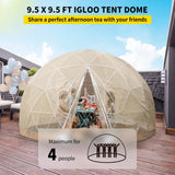 VEVOR 9.5FT Garden Dome Bubble Tent, Upgraded Geodesic Dome Greenhouse with Transparent TPU Cover and Polyester Gauze, Waterproof Garden Dome House Suitable for Patio and Dining Places VEVOR