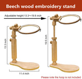 Embroidery Hoop Stand - Rotated Cross Stitch Stand Lap, Easy to Use Natural Beech Wood Embroidery Hoop Holder, Hands Cross Stitch Stand for Art Craft Sewing Needlework Projects guofa