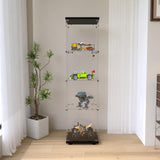 Shengrunner Frameless Glass Display Cabinet, Curio Cabinet with Lock and Glass Door, Floor Standing Showcase Display Shelf for Collectibles, Legos, Figures, Plants Shengrunner