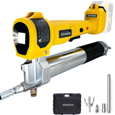 IRONFACE Electric Grease gun for Dewalt 20V Battery,10000 PSI Cordless Grease Gun Battery-powered(No Battery, Tool Only) IRONFACE