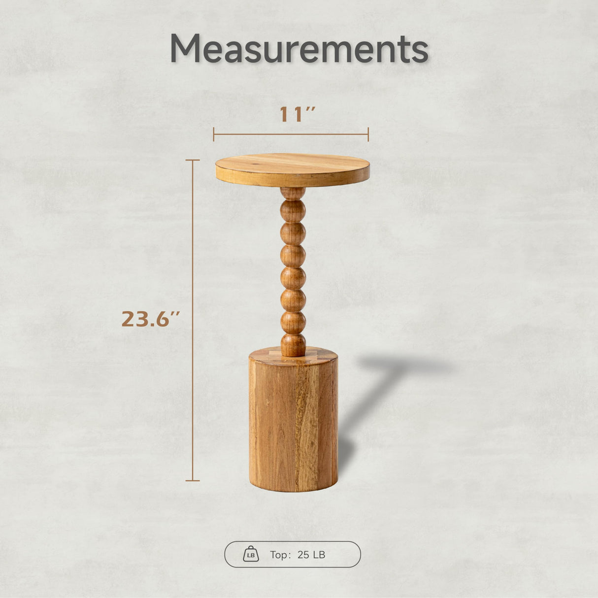 COZAYH Farmhouse Pedestal End table, Rustic Wood Drink Table with Base, Round Martini Table for Small Space Living Room, Bedroom, Natural Wood Color COZAYH