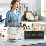 Ayiaren Wooden Cutlery Silverware Holder Flatware Utensil Caddy Black Utensil Holder for Kitchen Counter Wood Silverware Caddy Organizer for Table Countertop Spoon Knife and Fork Holder for Parties Ayiaren