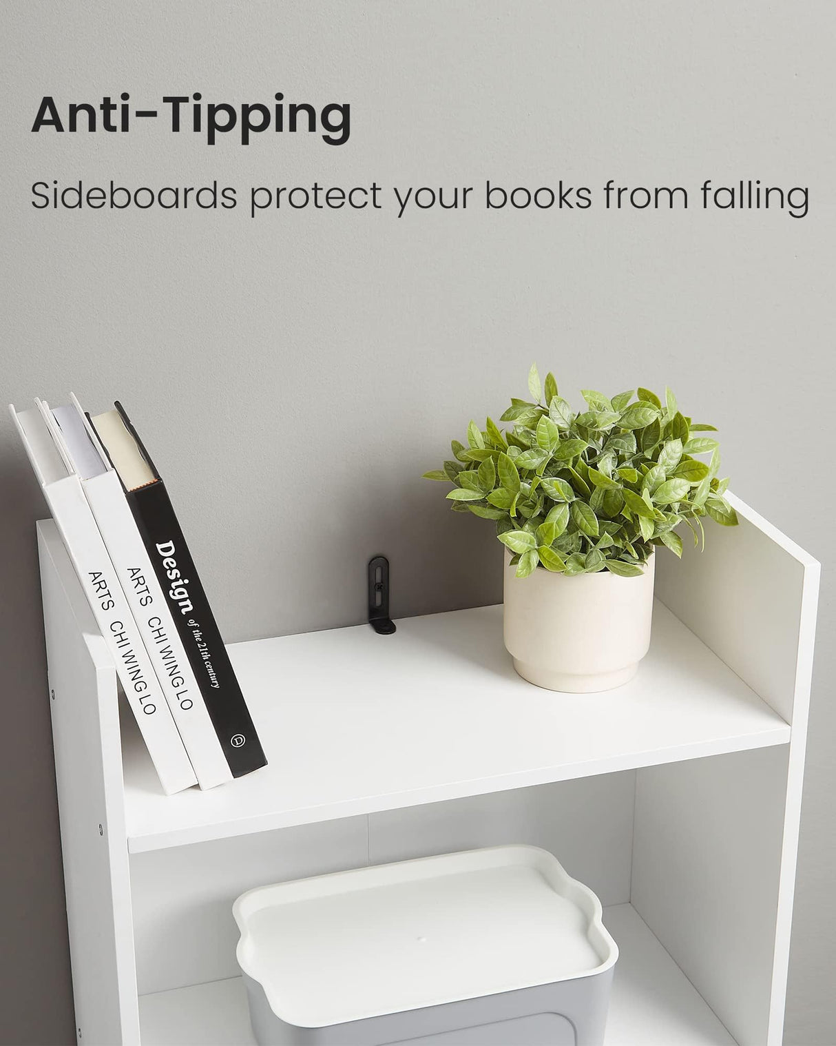 Hzuaneri 6-Tier Bookshelf, 66.9 Inches Floor Standing Bookcase, Display Storage Shelf, Corner Shelf, Home Decor Furniture for Home Office, Living Room, Bedroom, White 01103XBC Hzuaneri