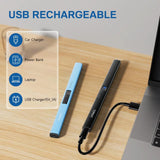 TOPKAY Electric Candle Lighter, Windproof Flameless USB Rechargeable Plasma Arc Long Lighter for Grill Firework Kitchen Camping (Black) TOPKAY