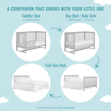 Dream On Me Arlo 5-in-1 Convertible Crib in Pebble Grey, JPMA Certified, 3 Mattress Height Settings, Non-Toxic Finish, Made of Sustainable and Sturdy Pinewood Dream On Me
