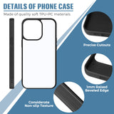 Flutesan 6 Pieces Sublimation Phone Case Covers Thermal Blank Printable Cell Phone Cases for DIY Customized Black Edge Cover Heat Transfer Press Phone Case (Compatible with iPhone 13pro) Flutesan