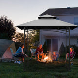 COVBOARD Grill Gazebo Replacement Top, 5 * 8 Outdoor BBQ Gazebo Top Cover, Double Layer BBQ Gazebo Top Canopy for Model #L-GG001PST-F(Gary) COVBOARD