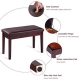 Giantex Piano Bench W/Padded Cushion and Music Storage, Comfortable Double Duet Seat, Wooden Legs, Perfect for Professional Or Home Use PU Leather Giantex