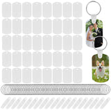 Framendino, 60 Pack Metal Sublimation Keychain Blanks Double Sided Heat Transfer Keychains Oval Framendino