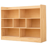 ChubanCraft 3-Tier 7-Compartment Wooden Storage Cabinet for Kids - Natural Finish Classroom Organizer ChubanCraft