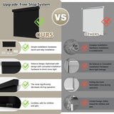 SUNOFF Cordless Blackout Roller Shades Blinds for Windows Free-Stop,Pull Down Room Darkening with Valance,Thermal Insulated Woven Fabric Window Door Blinds for Home,Office,Black 45" W x 72" L sunoff