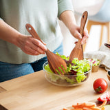 AIUHI Wooden Kitchen Utensils Set, Smooth Finish Wooden Spoons for Cooking, Teak Wood Cooking Utensils Set for Kitchen Essential Tools AIUHI