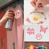 64 pcs Small Stencils for Crafts, Reusable 3 Inch Stencils, Including Flower Plant & Butterfly Patterns, DIY Craft Paint Great Templates for Painting on Wood, Fabric, Wall, Rock & Home Decor KFHENSOMR