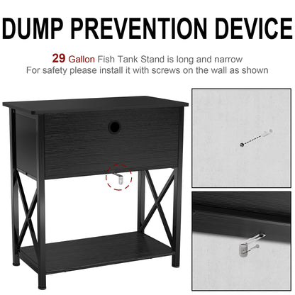 29 Gallon Aquarium Stand, Metal Fish Tank Stand with Cabinet Storage, for 20 Gallon Long Aquarium,30.7" L*12.6" W Tabletop,330LBS Capacity