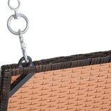 Outsunny 2 Person Wicker Hanging Swing Bench, Front Porch Swing Outdoor Chair with Cushions 550 lbs. Weight Capacity for Backyard, Garden, Orange Outsunny