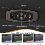 WISHDEER Power Reclining Loveseat Sofa, Loveseat Recliner Couch with Console, RV Recliners for Travel Trailers, Home Theater Seating with Cup Holders/LED/Drawer/USB/USB C (Black) WISHDEER