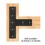 Sihnman 14" x 8.5" T Shape Steel Flat Bracket (1 pc) with Powder Coating as Mending Plate, Joining Brackets, Connecting Brackets, T Strap. Metal Plate with Holes, T Flat, T Plate for Truss framing. Sihnman