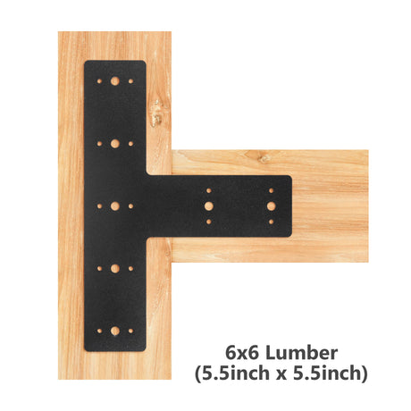 Sihnman 14" x 8.5" T Shape Steel Flat Bracket (1 pc) with Powder Coating as Mending Plate, Joining Brackets, Connecting Brackets, T Strap. Metal Plate with Holes, T Flat, T Plate for Truss framing. Sihnman