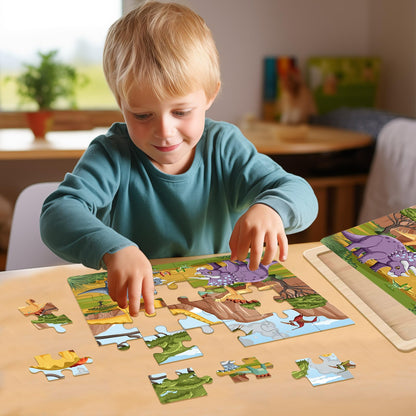 Puzzles for Kids Ages 4-6, 24 Piece Wooden Jigsaw Puzzles for Toddlers Ages 3-5, Preschool Educational Puzzles Boards for Boys and Girls Gifts 3 4 5 6 Years Old Toys