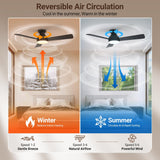 Dgguo Ceiling Fans with Lights, 42 Inch Low Profile Ceiling Fan with Light and Remote Control, Reversible, LED Dimmable for Bedroom Living Room Indoor/Outdoor Patio Use Dgguo
