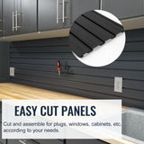 BRITINE Slatwall Panel Garage Organizer PVC Slatwall Heavy Duty Wall Mounted Rack, Interlocking Slat Wall Panels for Tool Organization Peg Board(White 4 x 4 ft) BRITINE