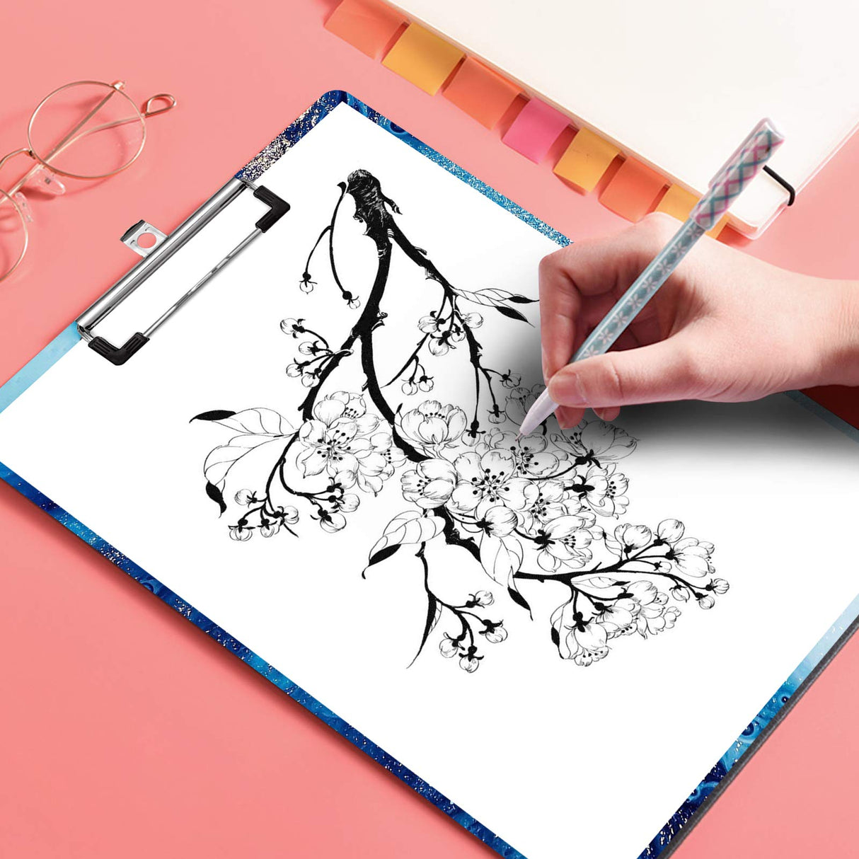 A4 Letter Size Clipboard Epoxy Resin DIY Casting Soft Silicone Molds + 5 Stainless Steel Low-Profile Clips, Retractable Hanging Hole Write Pad Draw Board Document Holder School Office Business NiArt