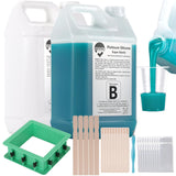 Silicone Mold Making Kit - Super Elastic Silicone for Mold Making - Platinum Mold Making Silicone 2 Gallons Kit- 1:1 Mixing Ratio - Ideal for Resin Molds, Silicone Molds, Soap Molds Jade Green BBDINO