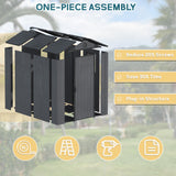 Greesum 4×6FT Plastic Outdoor Storage Shed with Floor, Resin Storaged Sheds with Lockable Door, Window & Vent, All-Weather Tool Sheds for Garden, Backyard, Patio, Dark Gray (One-Piece Panel) Greesum