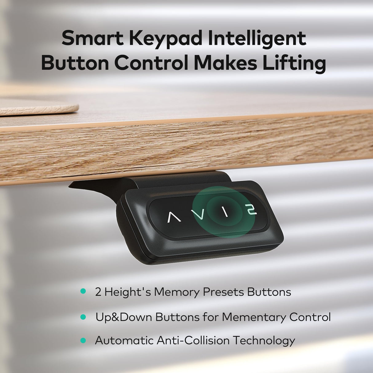 BANTI 55'' Standing Desk, Electric Stand up Height Adjustable Home Office Table, Sit Stand Desk with Splice Board, Oak BANTI