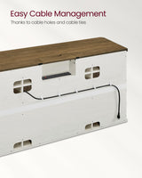 VASAGLE TV Stand for TVs up to 65 Inches, Farmhouse Entertainment Center with Sliding Barn Doors, TV Console Table for Living Room, Rustic White and Honey Brown ULTV322W73 VASAGLE