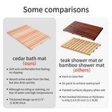 bingaai Cedar Wood Shower Mat, Cedar Wooden Bath Mats, Wood Bath Mat 31.5 × 23.6 in, Shower Stall Mat Non-Slip for Bathroom Bathtub Spa Sauna Garden Home, Wooden Floor Mat Large for Indoor and Outdoor bingaai