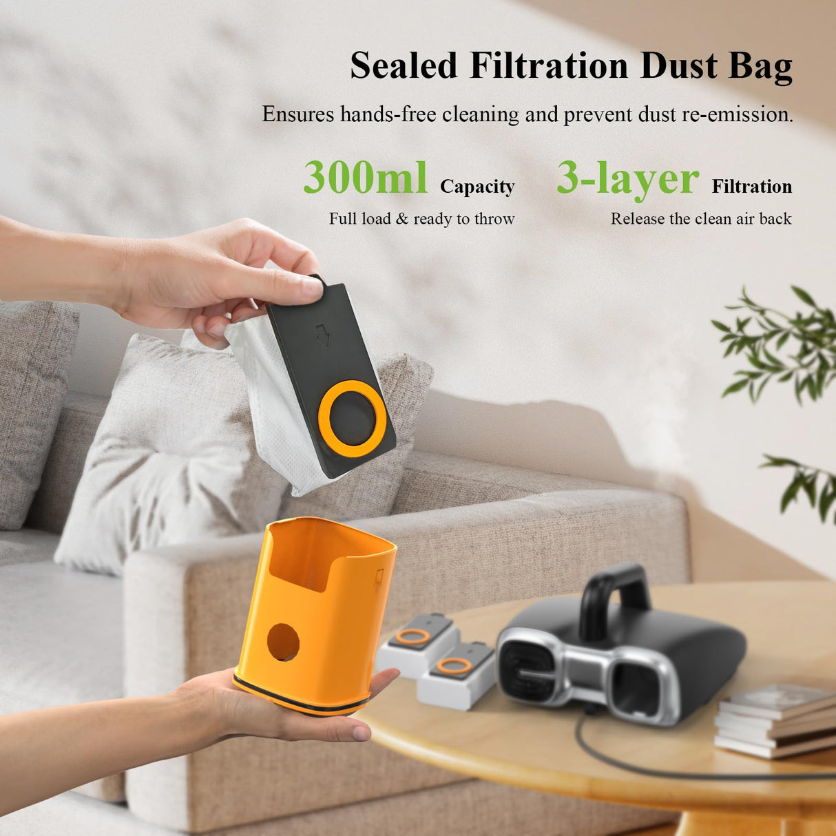 Mattress Vacuum Cleaner 6-in-1 Bed Vacuum with 15Kpa Suction 450W & 120000 RPM/Min Dual Brushroll Rotation Handheld Vacuum Widened Suction Port, Corded Minthouz