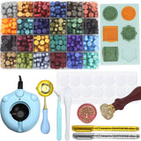 Andotopee Wax Seal Kit With 24 Colors Envelope Stamp Seals Beads 600pcs, Tree of Life Sealing Stamp, Electric Wax Seal Warmer Set, Silicone Mold, Metallic Pen, 120 Removable Sticky Dots, Spoon Cleaner Andotopee
