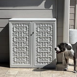 ZZM HDPE Outdoor Storage Shed, Outdoor Plastic Storage Cabinet, Horizontal Resin Tool Shed for Garden, All Weather Outdoor Storage Clearance, DIY Usage,Lockable and with one Shelf (White) ZZM