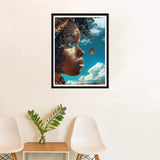 SKRYUIE 5D Africa Diamond Painting Kits - DIY Diamond Art Kits for Adults African Americans, Full Round Drill - Crystal Cross Stitch - Adults Craft for Wall & Office Decor - 12x16 Inch c2 SKRYUIE