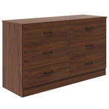 Bigbiglife Wood Dresser for Bedroom, 6 Drawer Double Dresser, Modern Chest of Drawers with Deep Drawers, Large Storage Organizer for Living Room, Closet,15.8" D x 47.2" W x 27.7" H (Walnut Brown) Bigbiglife