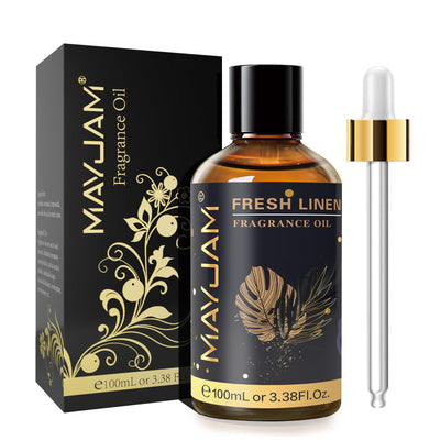 MAYJAM 100ML/3.38FL.OZ Fresh Linen Fragrance Oils with Glass Dropper, Essential Oils for Diffusers for Home, Long Lasting Scented Oils for Diffusers Soap Candle Making
