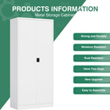 Letaya Metal Garage Storage Cabinets with Lock Door and Adjustable Shelves, Steel Tool Cabinets for Home,Office,Warehouse Organisieren (White, 72" H) Letaya