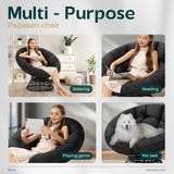 Bme 40" Ergonomic Wicker Papasan Chair with Soft Thick Cushion & Frame, 360° Swivel Papasan Chair, Circle Chair, Reading Chair, Comfy Chair for Living Room, Bedroom, Onyx Stone - Black Base Bme