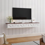 HedoAjim Floating TV Stand for 55 65 70 inch TV, Entertainment Center Media TV Console Shelf and Storage Drawers for Wall for Living Room Bedroom (White) HedoAjim
